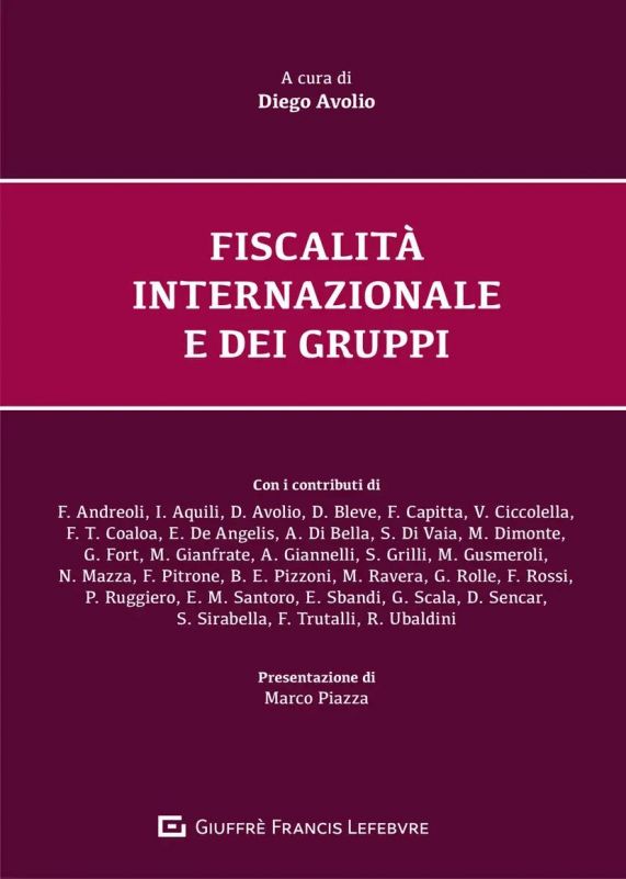 Copertina di Fiscalità internazionale e dei gruppi, scritto da Diego Avolio