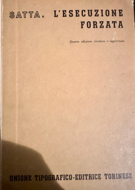 Copertina di L'esecuzione forzata, scritto da Salvatore Satta