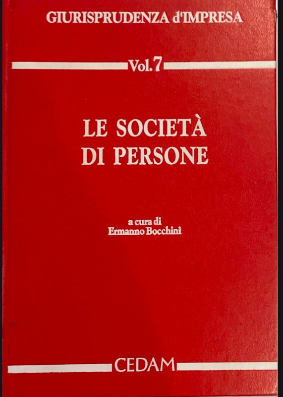 Copertina di Le società di persone, scritto da Ermanno Bocchini