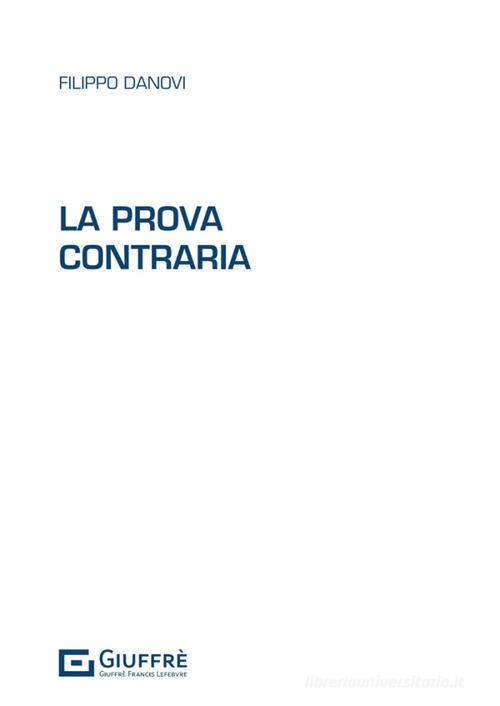 Copertina di La prova contraria, scritto da Filippo Danovi